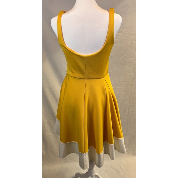 Esteban Cortazar Dress Womens Size 2 Yellow Fit Flare 60s 50s Retro Style - Picture 4 of 11